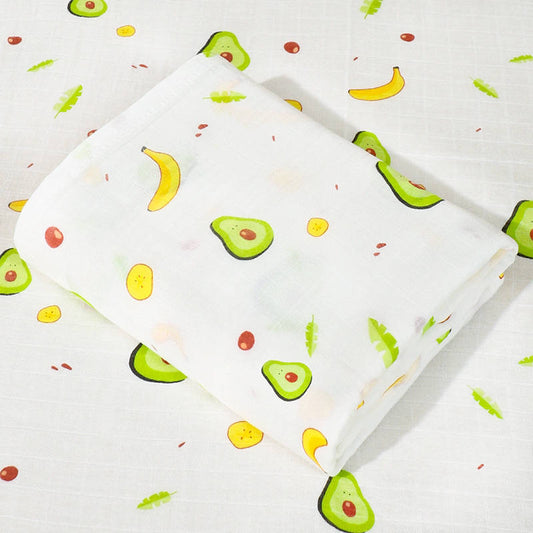 Avocado & Banana – Organic Cotton Muslin Swaddle Wrap