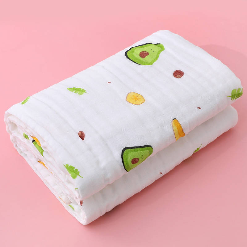 Avocado & Banana – Organic Cotton Muslin Swaddle Wrap