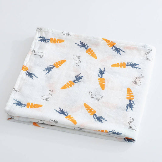 Carrot & Little Bunny – Organic Cotton Muslin Swaddle Wrap