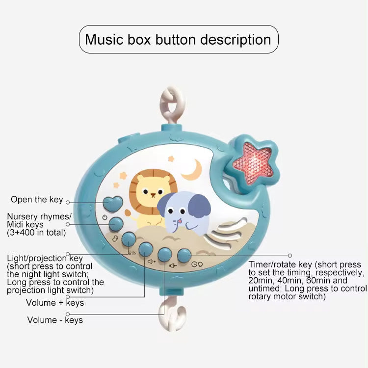 Musical Cot Mobile with Projector - Red