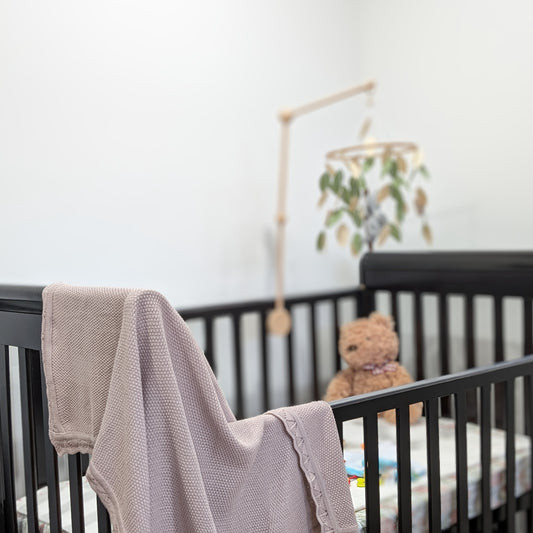 Lilac – Knitted Blanket – 100% Organic Cotton