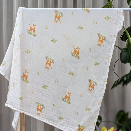 Deer, Oh Dear! – Organic Cotton Muslin Swaddle Wrap