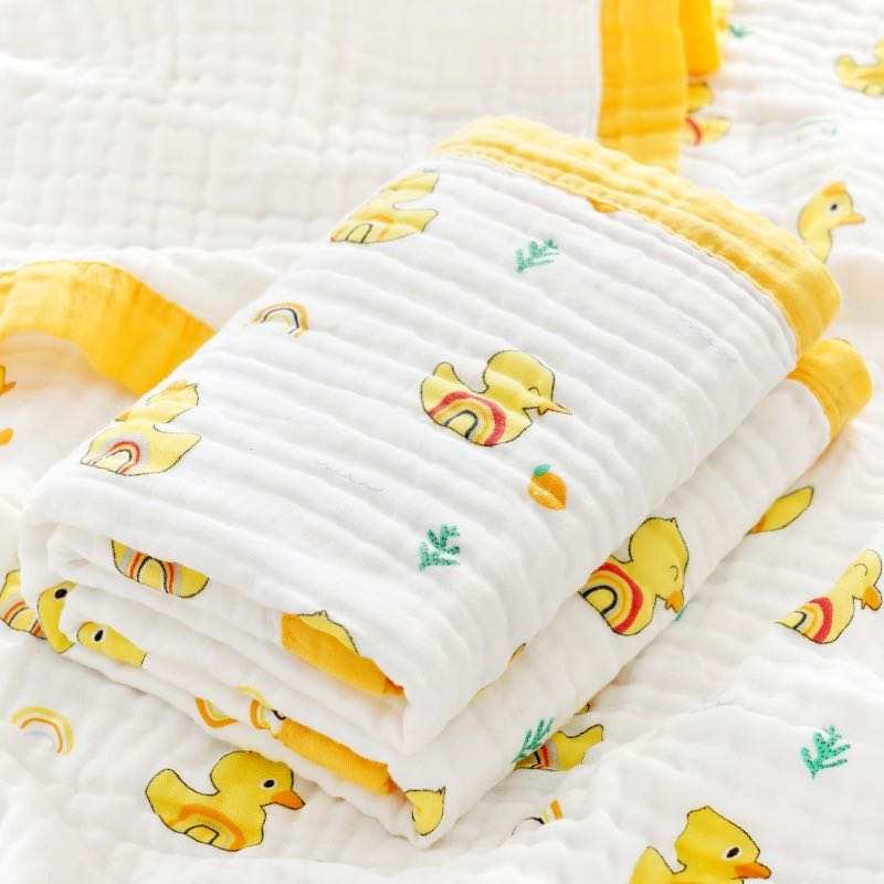 Yellow Duck – 6 Layers Muslin Blanket – 100% Organic Cotton