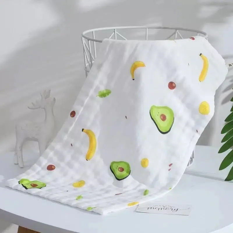 3 Pack – Avocado & Banana – 6 Layers Muslin Burp Cloth – 100% Organic Cotton