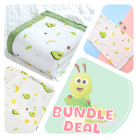 Avocado - Bundle Deal - Muslin Blanket, Swaddle Wrap & Burp Cloth