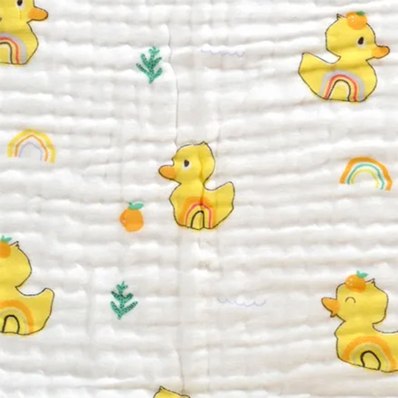 3 Pack – Yellow Duck – 6 Layers Muslin Burp Cloth – 100% Organic Cotton