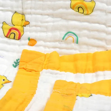 Yellow Duck – 6 Layers Muslin Blanket – 100% Organic Cotton