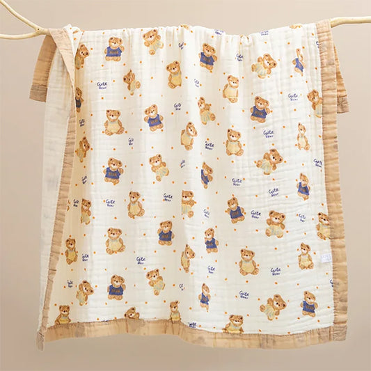 Cute Bear – 6 Layers Muslin Blanket – 100% Organic Cotton