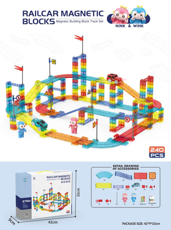 Railcar Magnetic Blocks – 240 Pcs