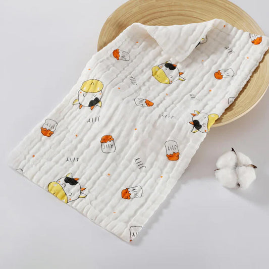 3 Pack – Cow & Milk Bottle – 6 Layers Muslin Burp Cloth – 100% Organic Cotton