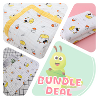 Cow & Milk Bottle - Bundle Deal - Muslin Blanket, Swaddle Wrap & Burp Cloth