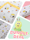 Cow & Milk Bottle - Bundle Deal - Muslin Blanket, Swaddle Wrap & Burp Cloth