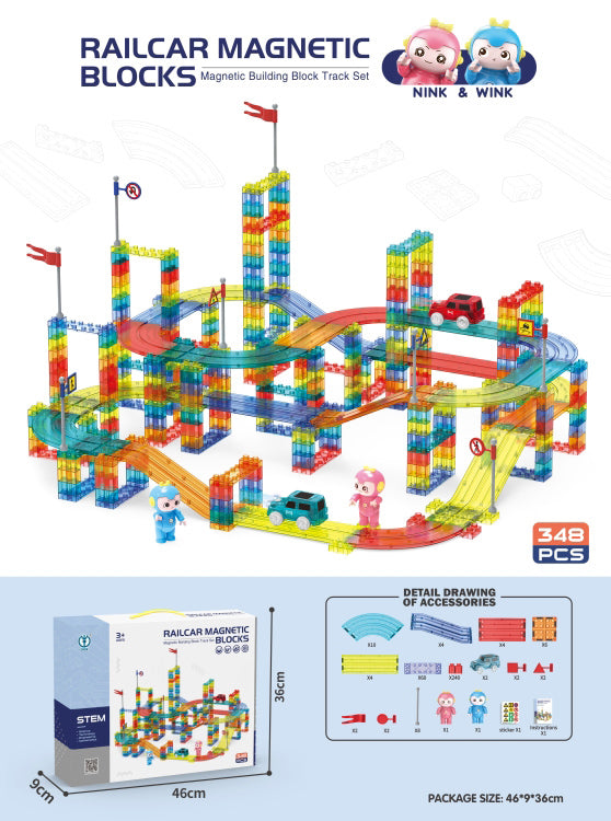 Railcar Magnetic Blocks – 348 Pcs