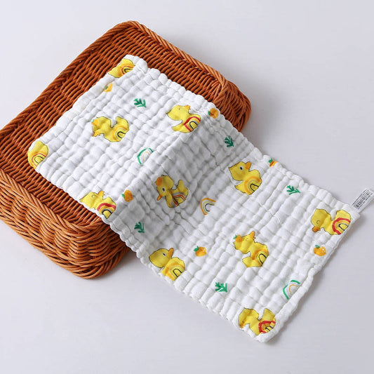 3 Pack – Yellow Duck – 6 Layers Muslin Burp Cloth – 100% Organic Cotton