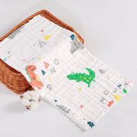 3 Pack – Dinosaur & Mountain – 6 Layers Muslin Burp Cloth – 100% Organic Cotton