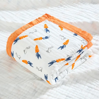 Carrot & Little Bunny – 6 Layers Muslin Blanket – 100% Organic Cotton