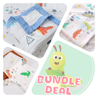 Dinosaur & Mountain - Bundle Deal - Muslin Blanket, Swaddle Wrap & Burp Cloth