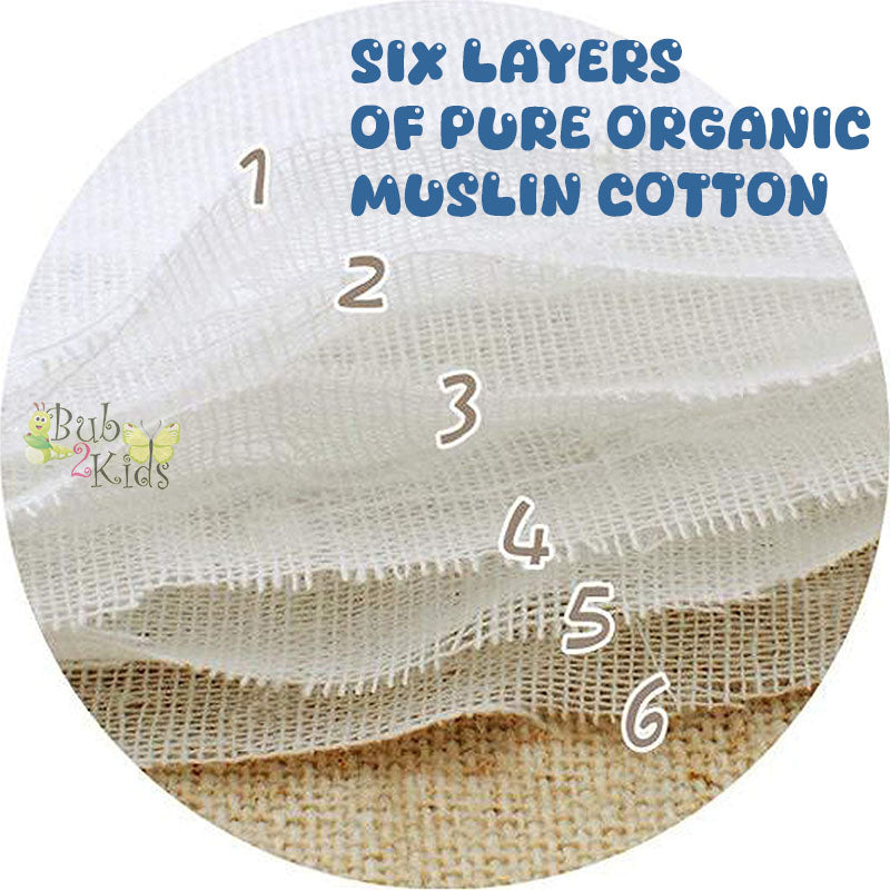 3 Pack – Deer, Oh Dear! – 6 Layers Muslin Burp Cloth – 100% Organic Cotton