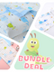 Ocean Friends - Bundle Deal - Muslin Blanket, Swaddle Wrap & Burp Cloth