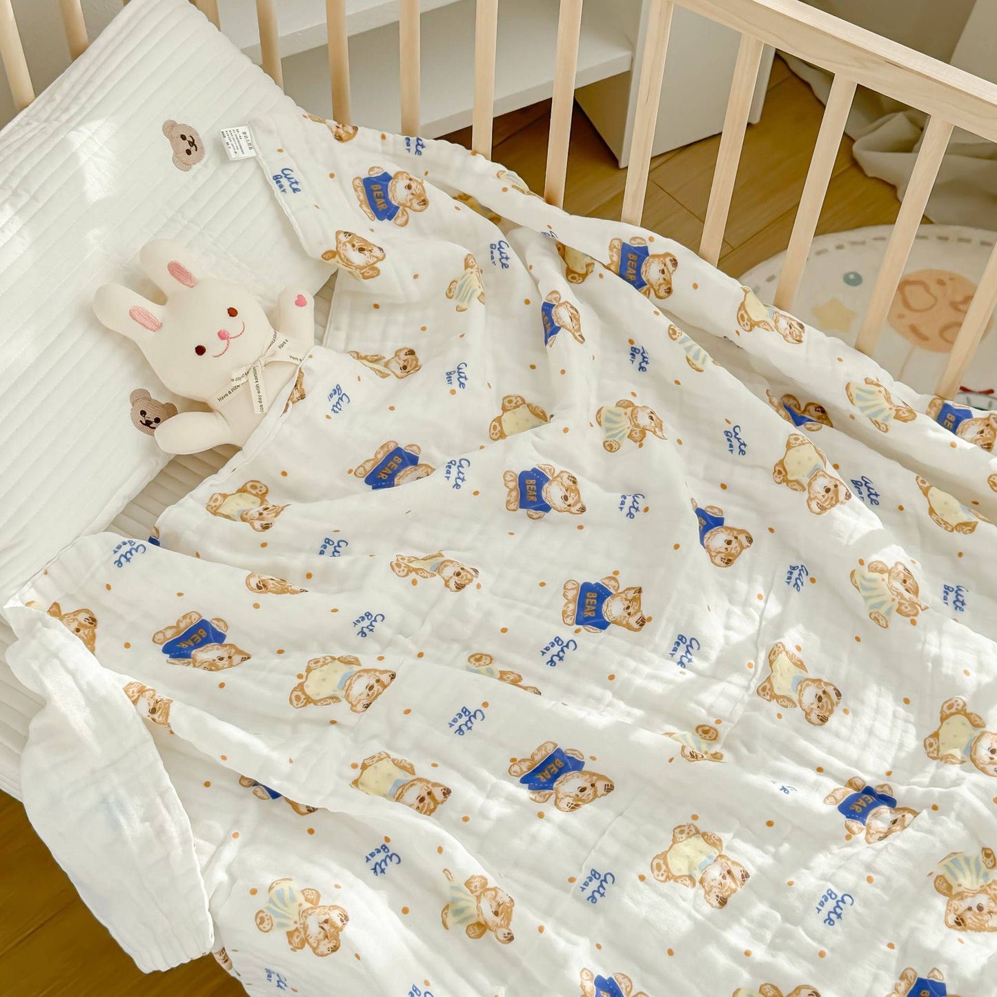 Cute Bear – Muslin Wrap – 100% Organic Cotton