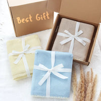 Brown – Premium Knitted Blanket – 100% Organic Cotton