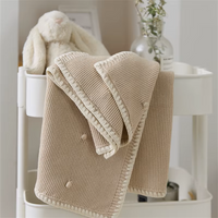 Brown – Premium Knitted Blanket – 100% Organic Cotton
