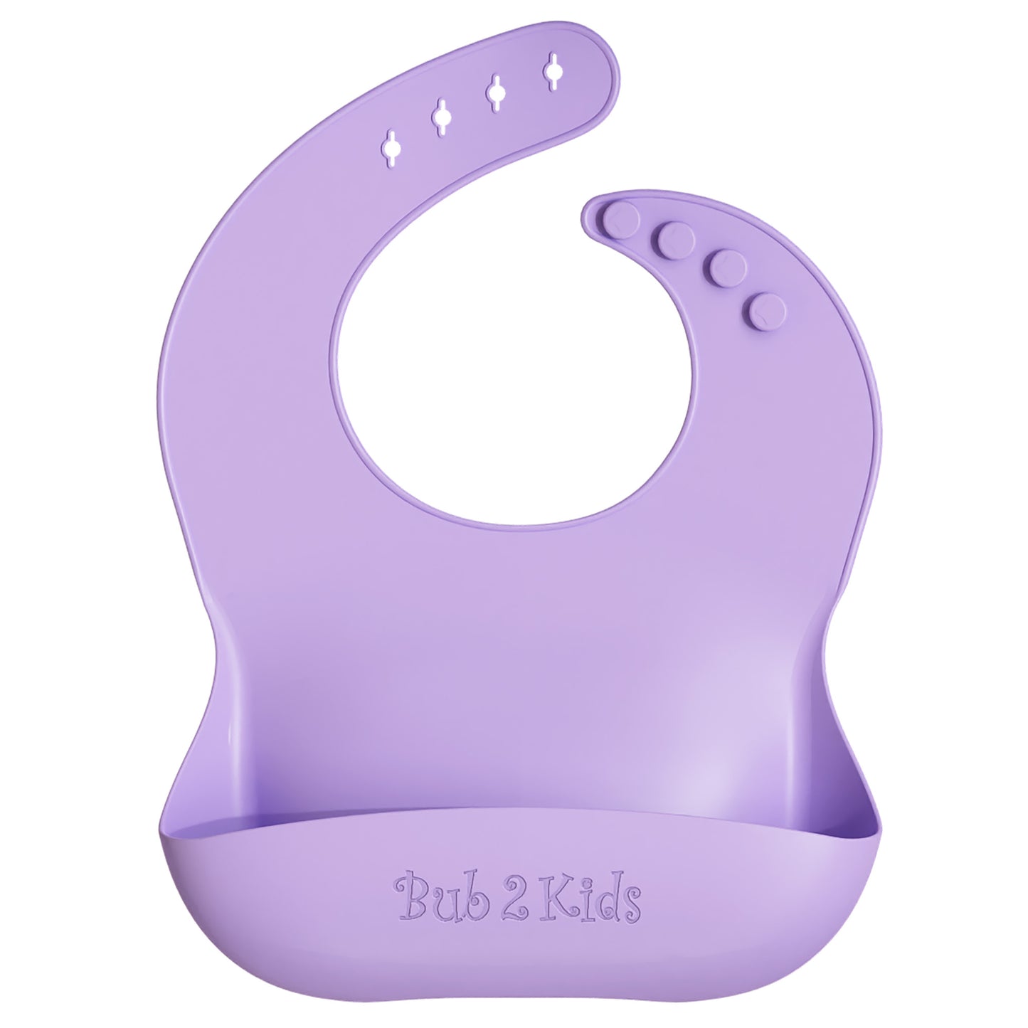 Silicone Bib with Food Catcher - Purple Pop