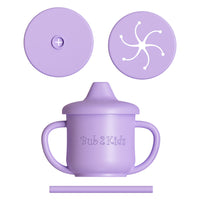 Silicone Sippy Cup, Snack Cup, and Straw Cup 3-in-1 Set - Purple Pop