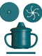 Silicone Sippy Cup, Snack Cup, and Straw Cup 3-in-1 Set - Teal Appeal