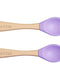Silicone Spoon and Fork Set with Wooden Handles - Purple Pop