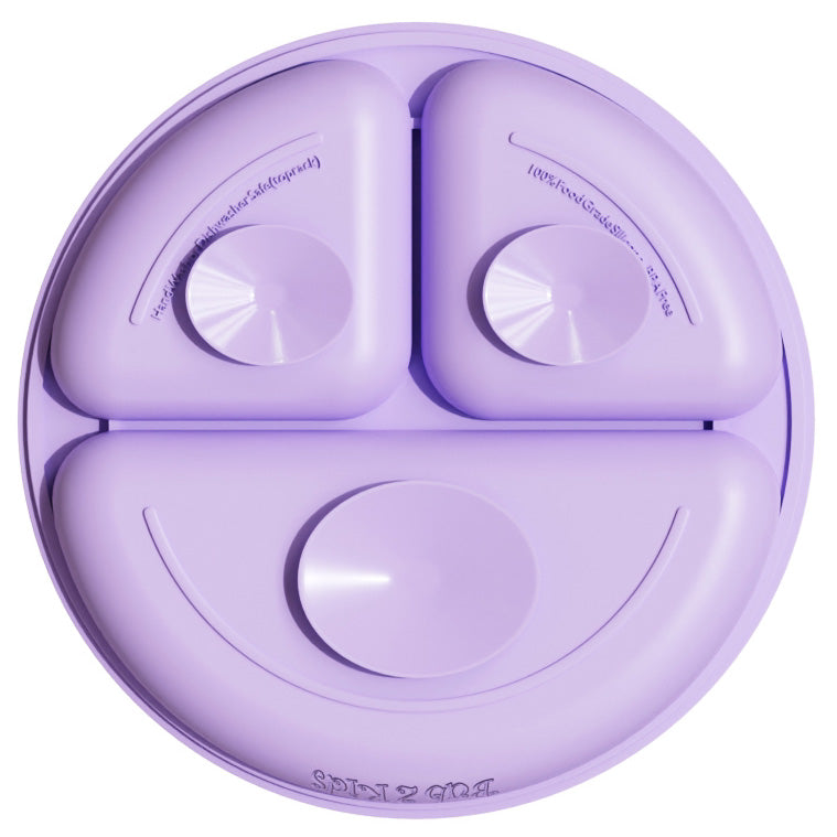 Silicone Suction Divided Plate - Purple Pop