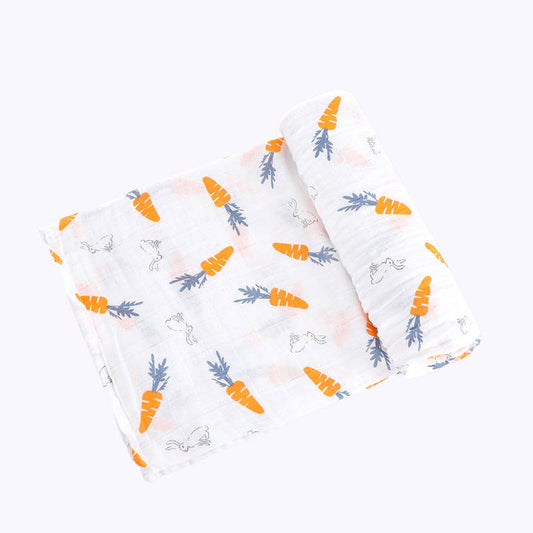 Carrot & Little Bunny – Muslin Wrap – 100% Organic Cotton