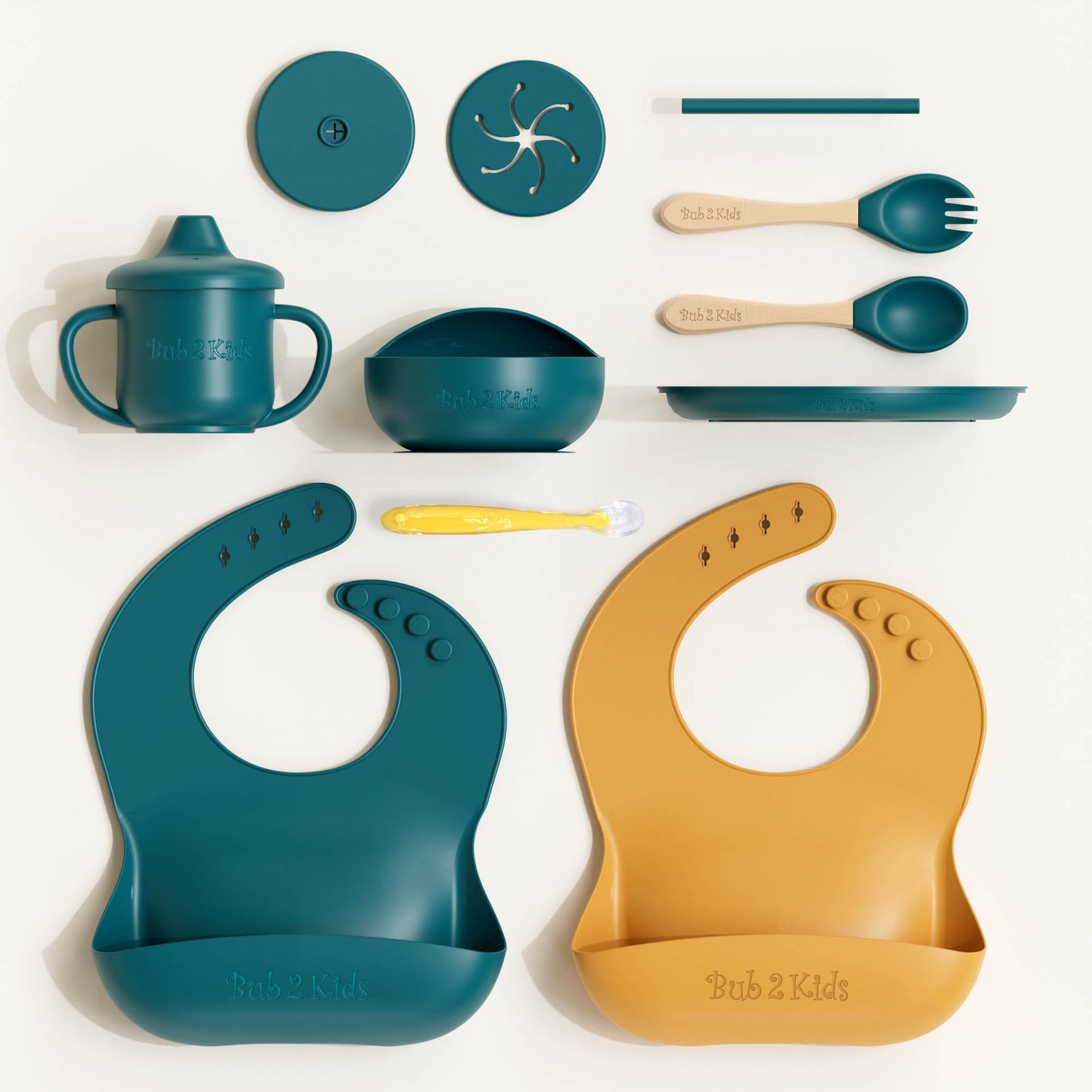 Complete Silicone Feeding Set 12 Piece - Teal Appeal