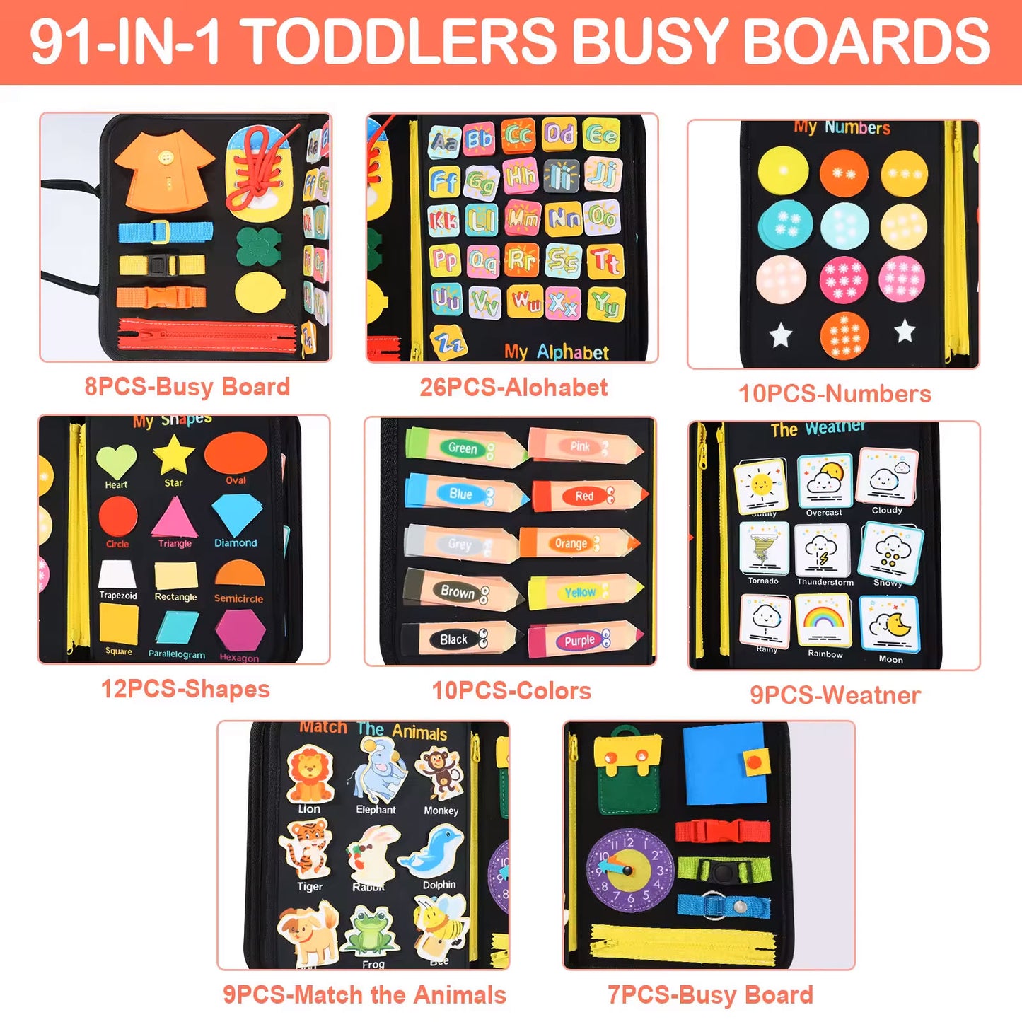 Felt Book Busy Board Montessori Book Toddler Early Educational Toy