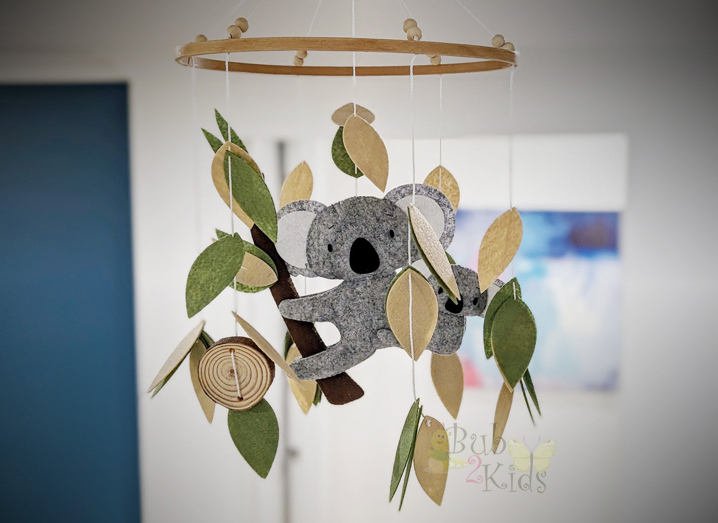 Koala Cot Mobile with Wooden Arm (Handmade)