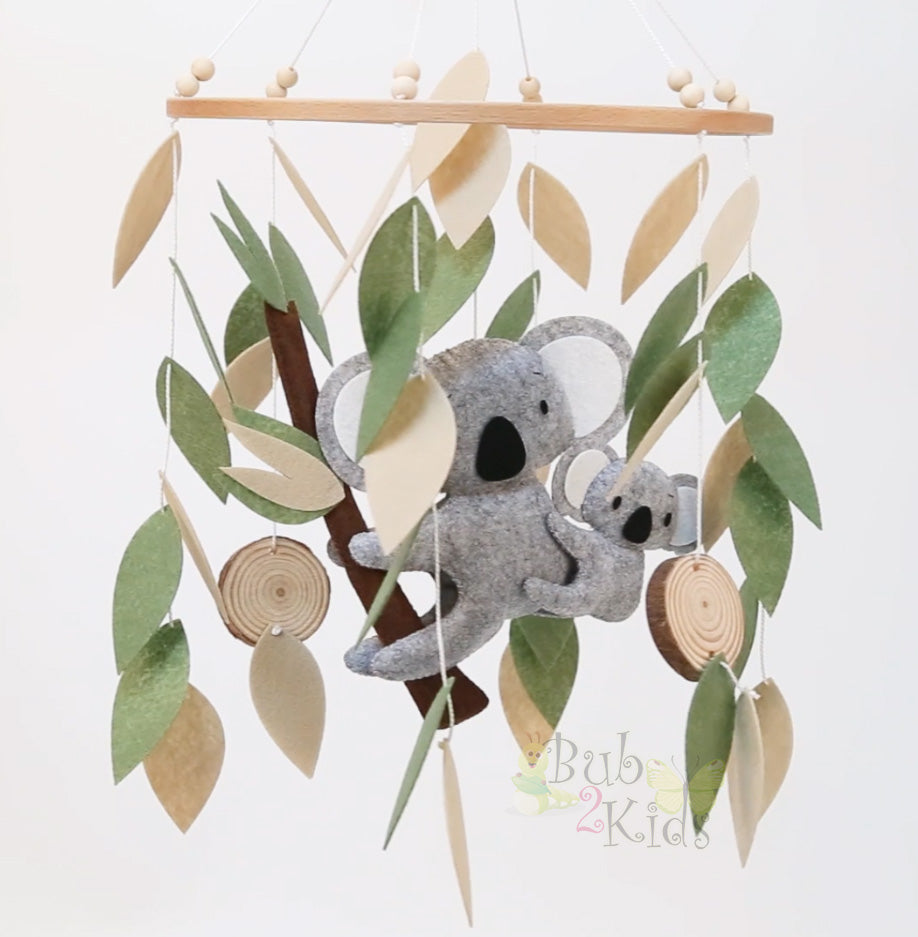 Koala Cot Mobile with Wooden Arm (Handmade)