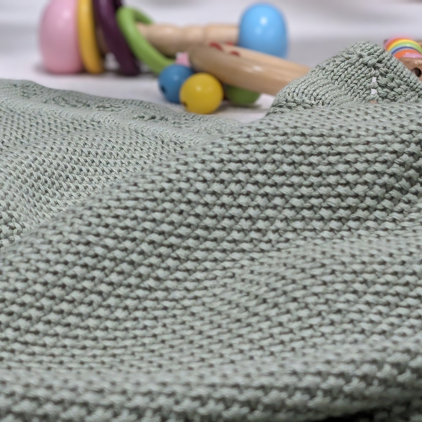 Sage – Knitted Blanket – 100% Organic Cotton