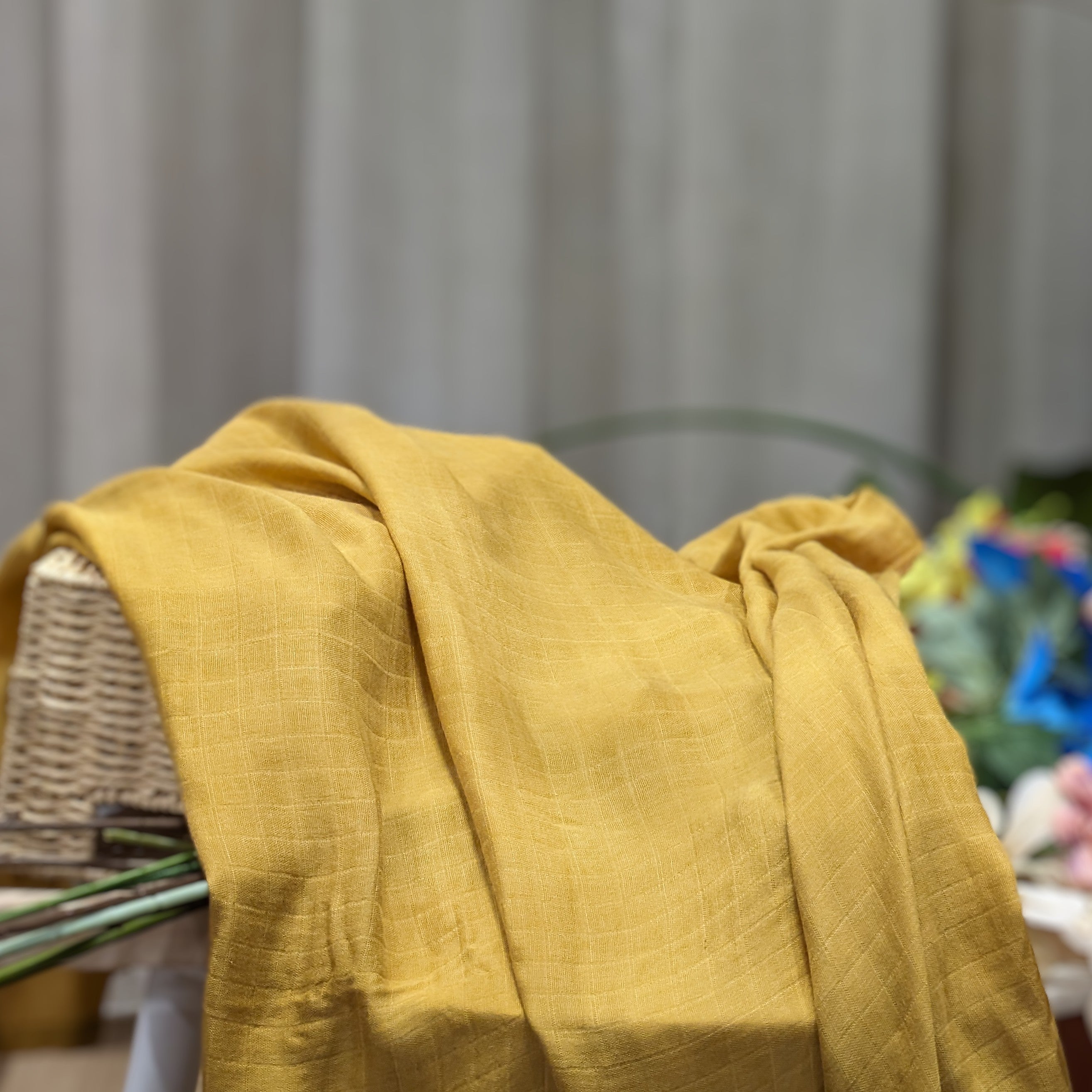 Mustard Muslin Wrap Bamboo and Organic Cotton Bub2Kids