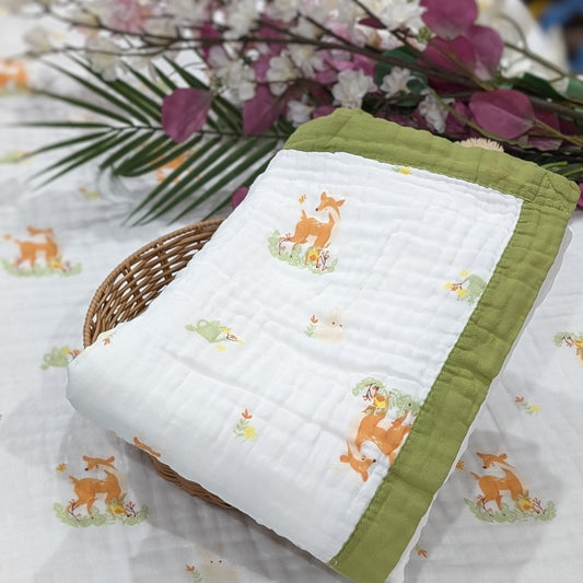 Deer, Oh Dear! – 6 Layers Muslin Blanket – 100% Organic Cotton