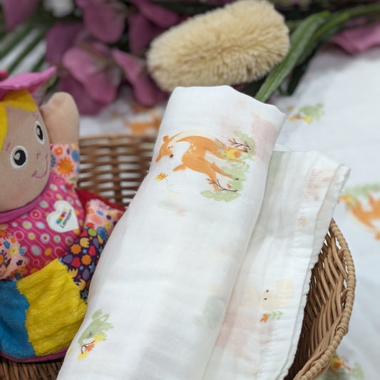 Deer, Oh Dear! – Muslin Wrap – 100% Organic Cotton