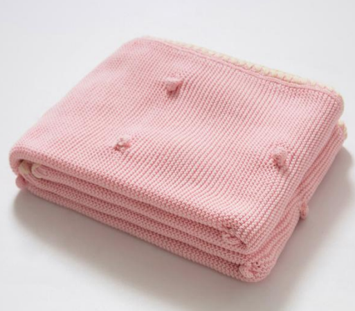 Baby Pink – Premium Knitted Blanket – 100% Organic Cotton