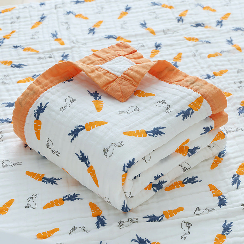 Carrot & Little Bunny – 6 Layers Muslin Blanket – 100% Organic Cotton