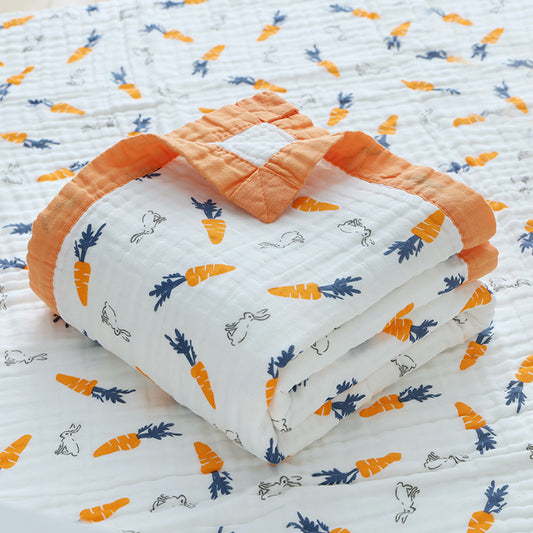 Carrot & Little Bunny – 6 Layers Muslin Blanket – 100% Organic Cotton