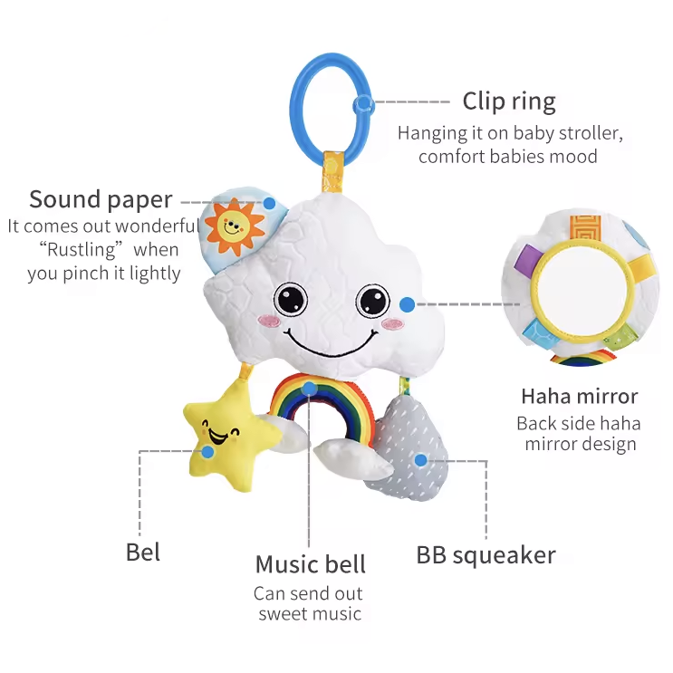 Premium Pull String Musical Hanging Toy - Cloud