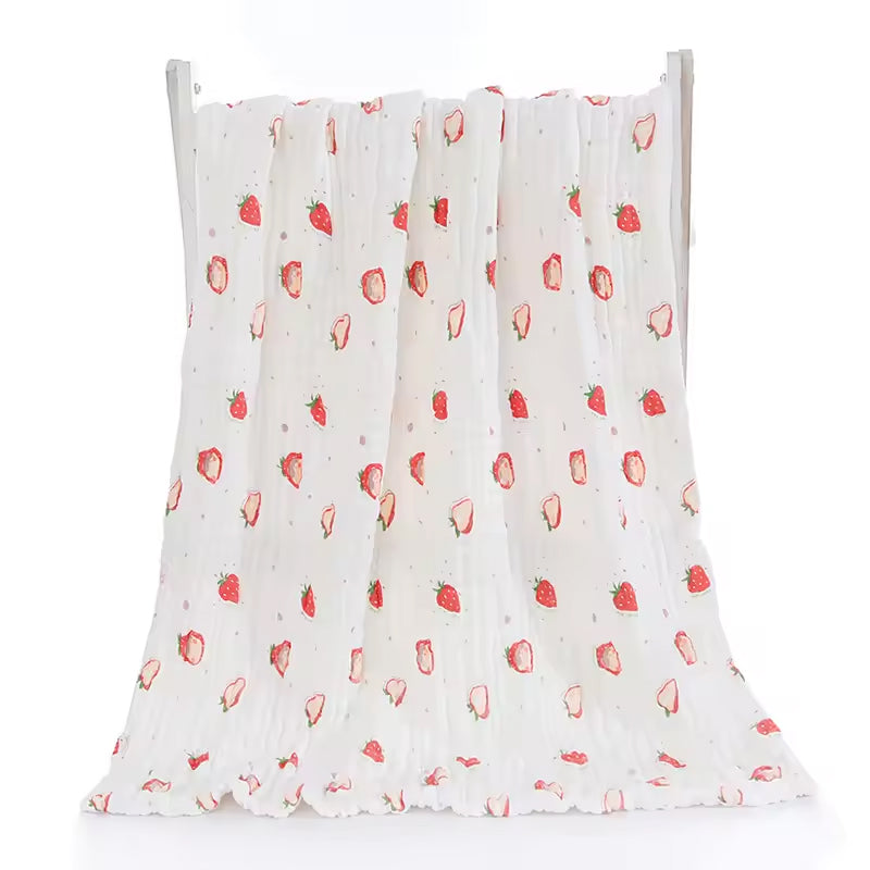 Strawberry – Muslin Wrap – 100% Organic Cotton