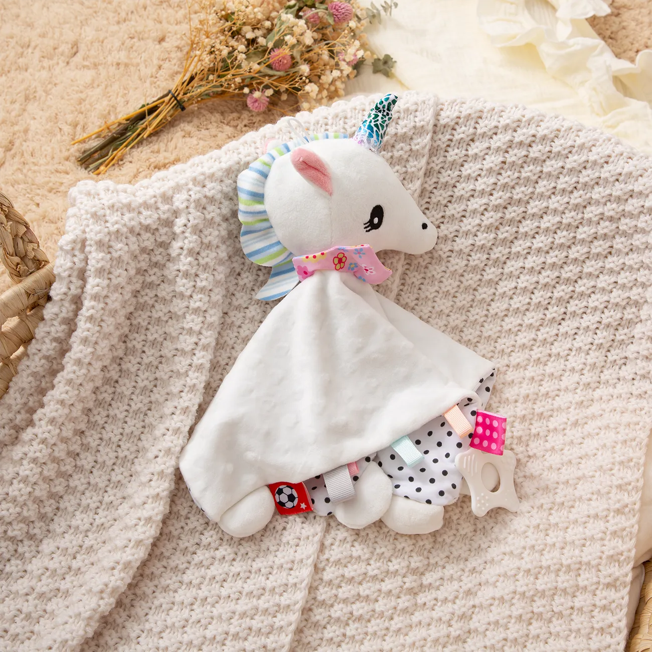 Premium Baby Security Comforter - Unicorn White