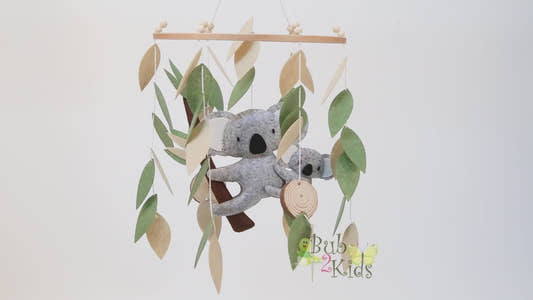 Koala Cot Mobile with Wooden Arm (Handmade)